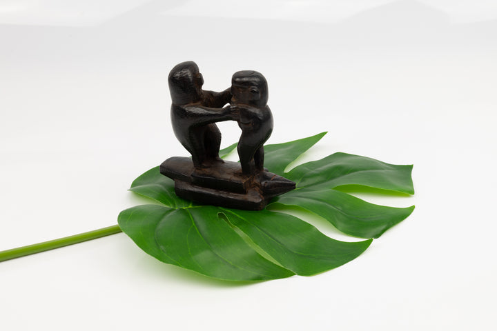 Hand Carved Cocobolo Wood Turtle Surfing Sculpture