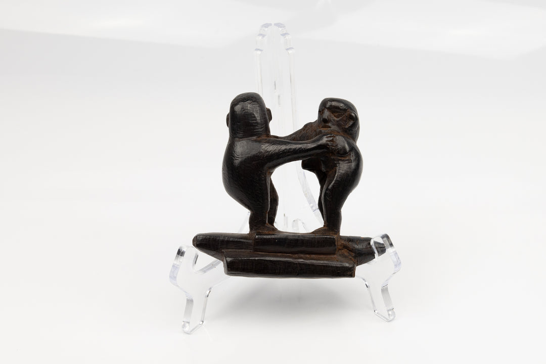 Hand Carved Cocobolo Wood Turtle Surfing Sculpture