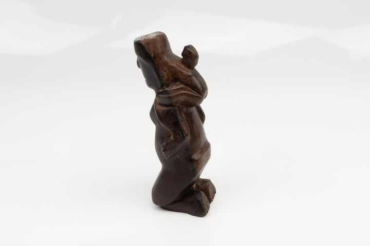 Hand Carved Cocobolo Wood Sloth Piggyback Sculpture