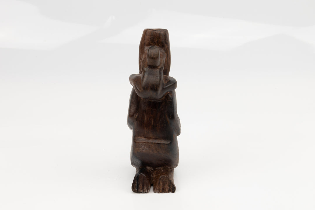 Hand Carved Cocobolo Wood Sloth Piggyback Sculpture
