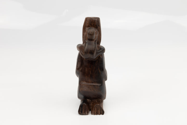 Hand Carved Cocobolo Wood Sloth Piggyback Sculpture