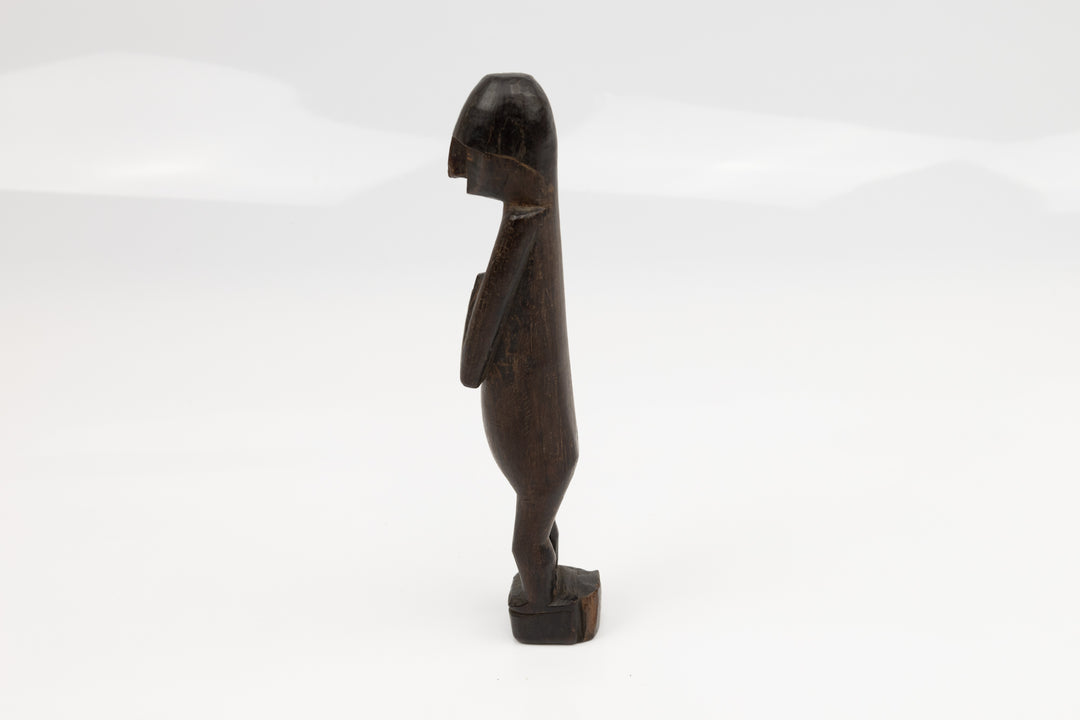 Hand Carved Cocobolo Wood Figure in Prayer Sculpture