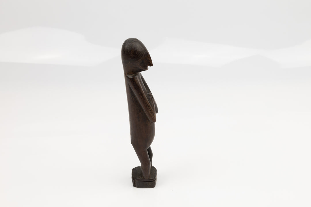 Hand Carved Cocobolo Wood Figure in Prayer Sculpture