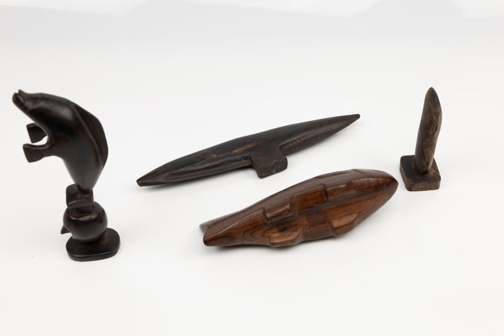 Hand Carved Cocobolo Wood Sculpture Collection