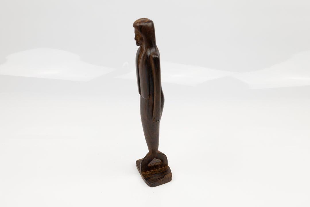 Hand Carved Cocobolo Wood Mermaid Sculpture