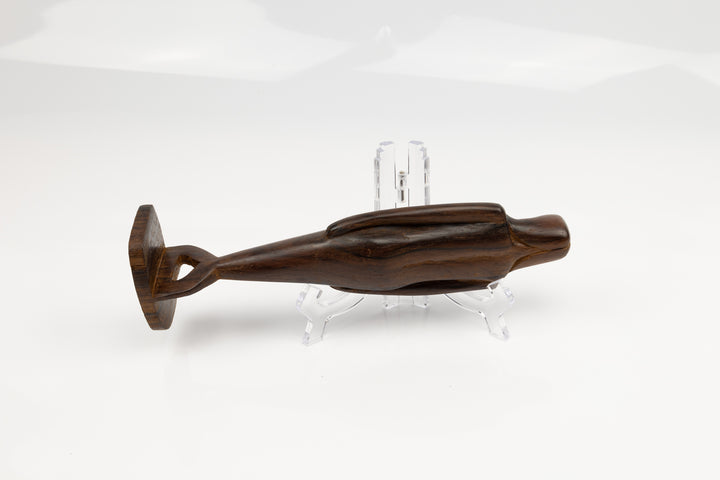Hand Carved Cocobolo Wood Mermaid Sculpture