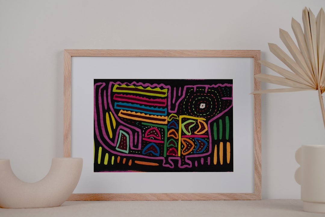 Vintage Black and Purple Puppy Dog Mola