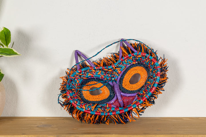 Orange Fiesta Owl Mask