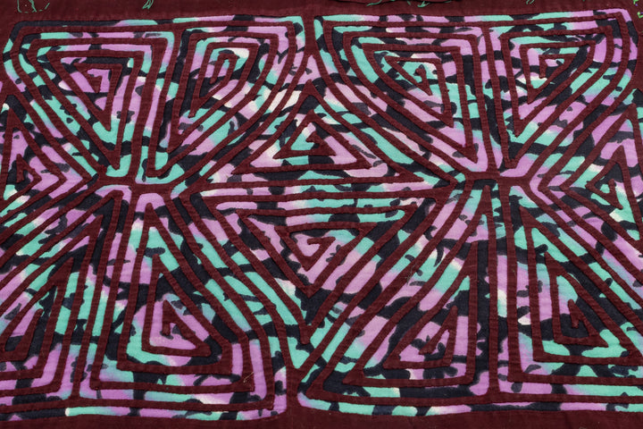 Kuna Indian Hand Sewn Purple Pleasure Mola Panama