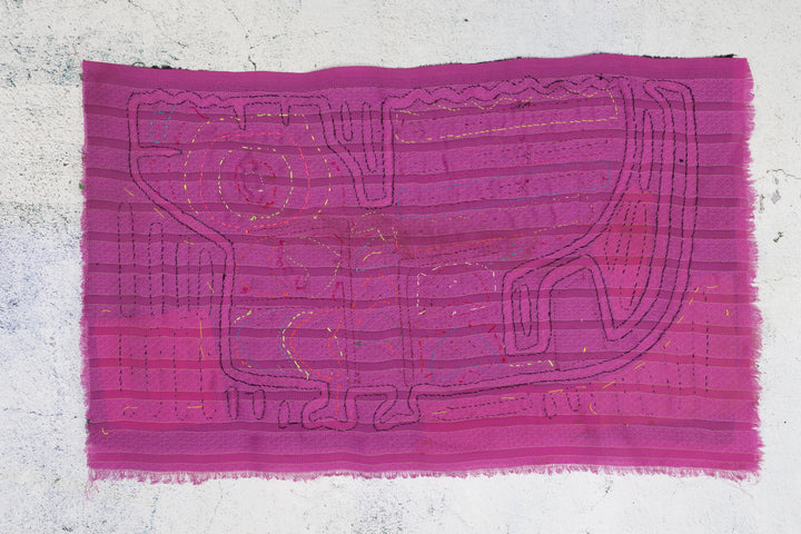 Vintage Black and Purple Puppy Dog Mola