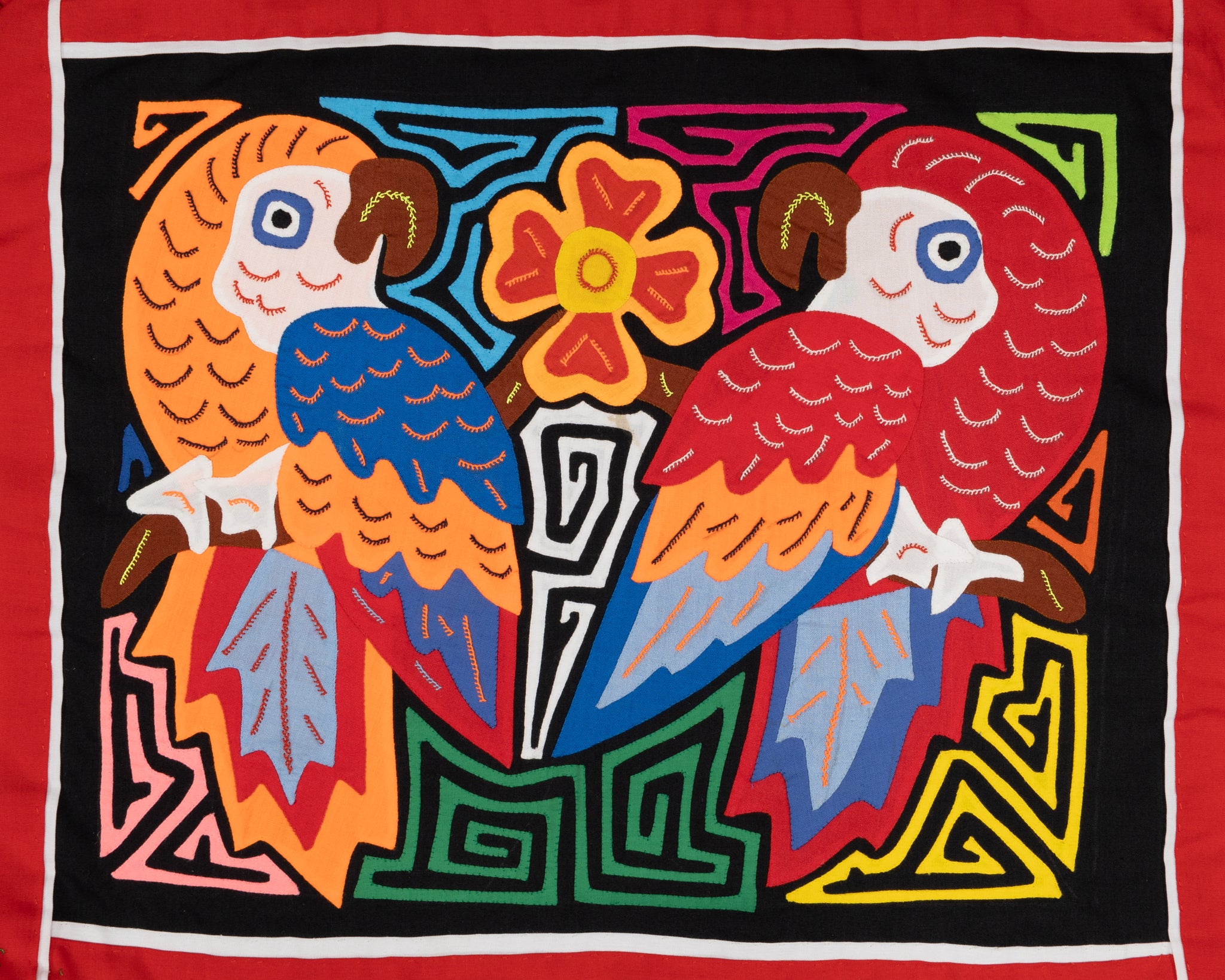 Orange and Red Fantasy Parrot Bird Mola – TraderBrock