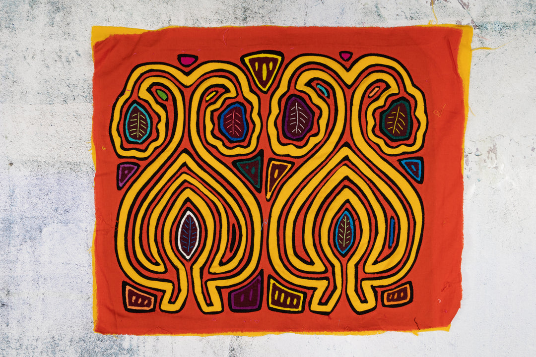 Orange And Yellow Optical Illusion Dog Mola