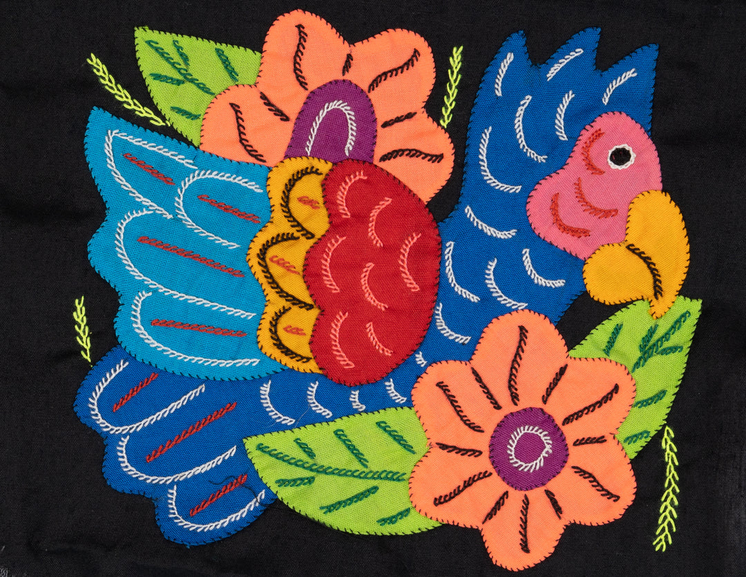 Blue Parrot Bird with Flower Molita