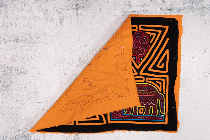 Orange Black Puppy Dog Flower Two Mola