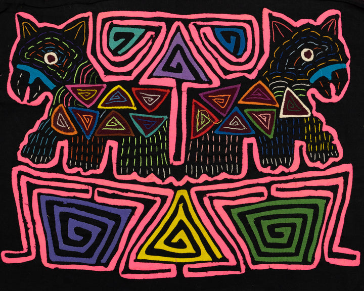 Pink Puppy Dog Panama Mola
