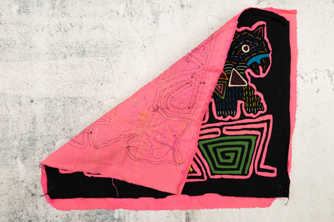 Pink Puppy Dog Panama Mola