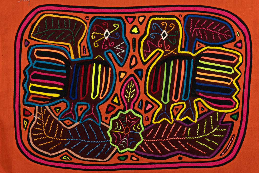 Orange Gossip Bird Panama Mola