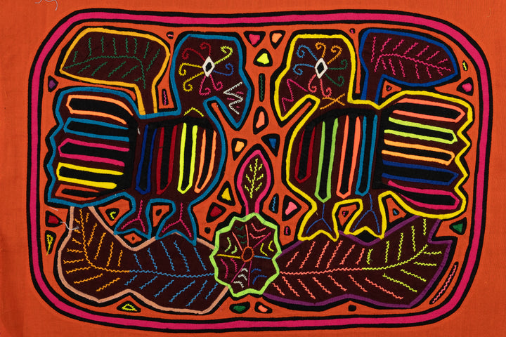 Orange Gossip Bird Panama Mola