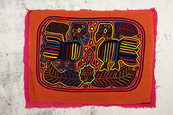 Orange Gossip Bird Panama Mola