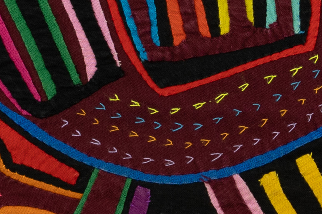 Momma Bird and Chick Panama Mola