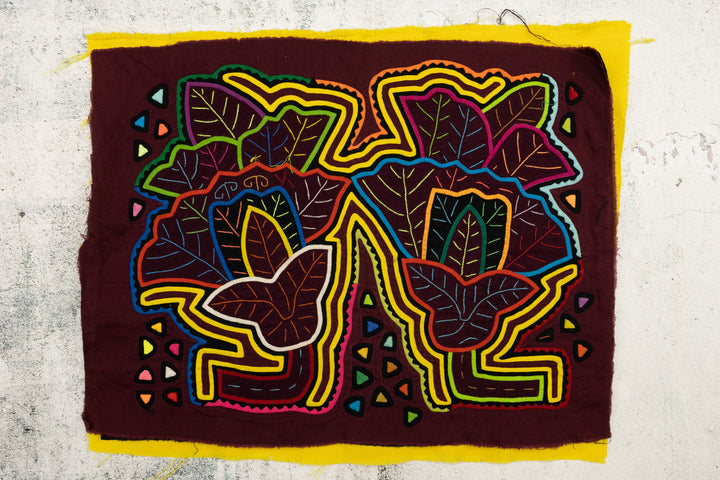 Yellow Floral Flower Panama Mola