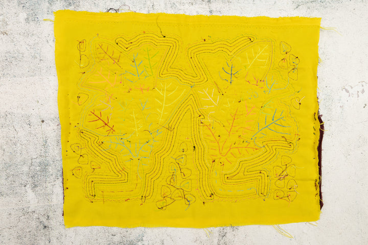 Yellow Floral Flower Panama Mola