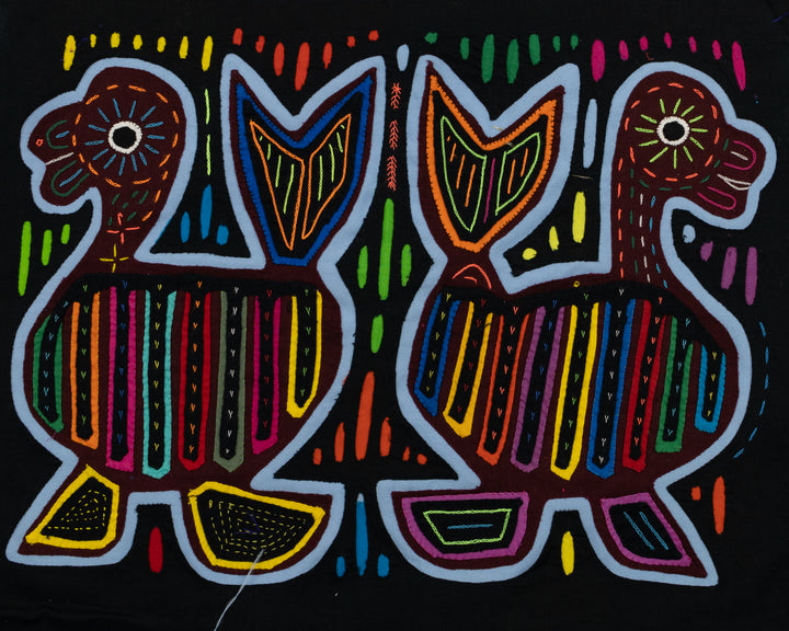 Handmade Blue Goose Panama Mola