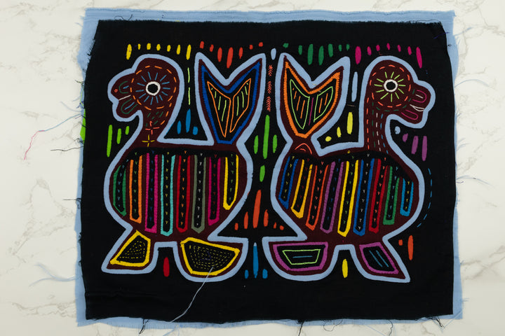 Handmade Blue Goose Panama Mola