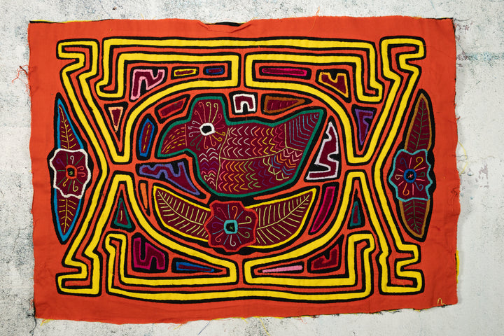 Orange Yellow Red Bird Nest Mola