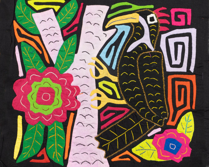 Black Bird Tree and Flower Mola