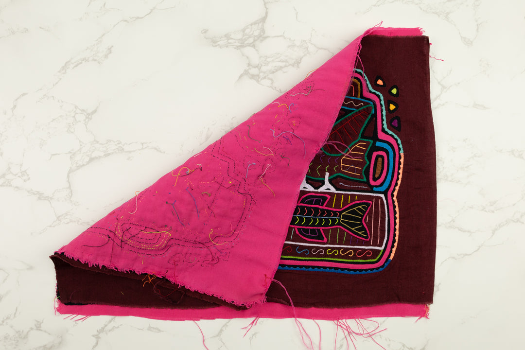 Bird Fish Jar Panama Mola