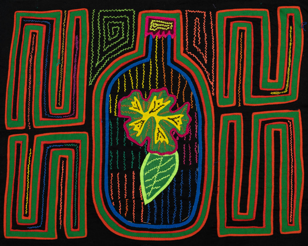 Flower in Bottle Panama Mola