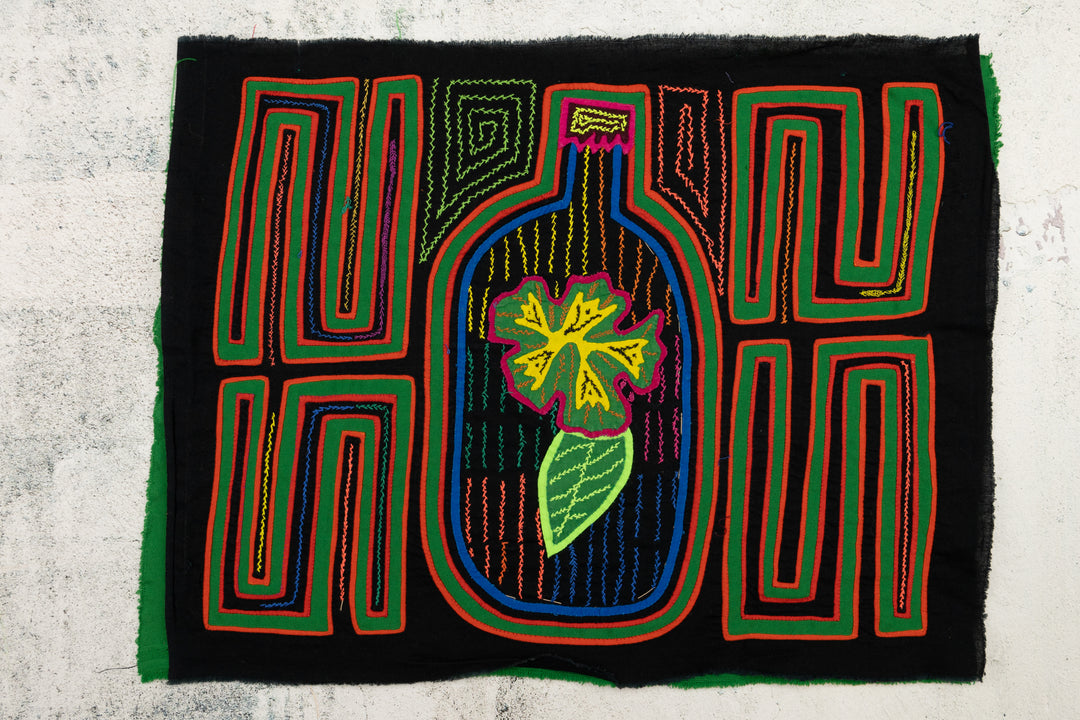 Flower in Bottle Panama Mola