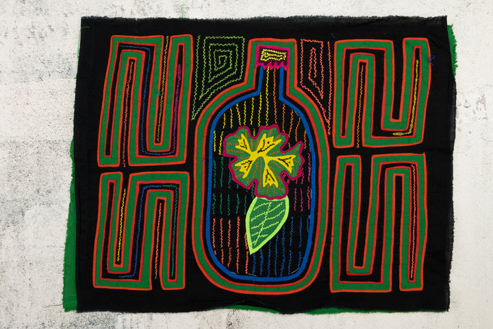 Flower in Bottle Panama Mola