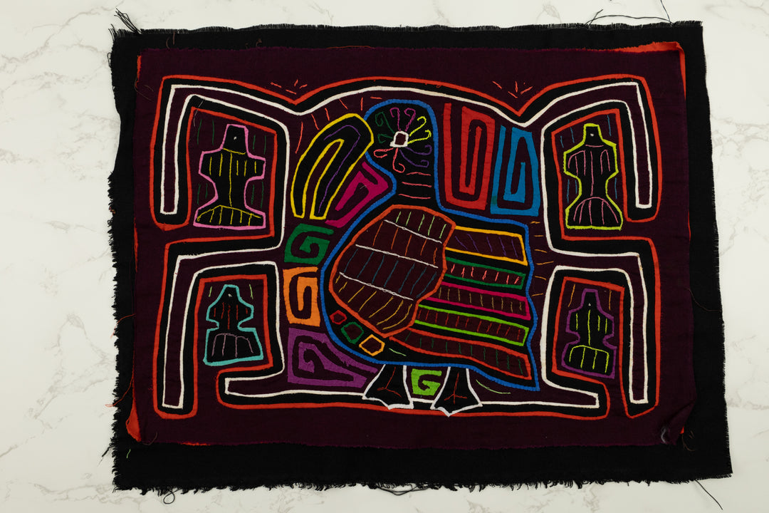 Handmade Turkey Bird Panama Mola