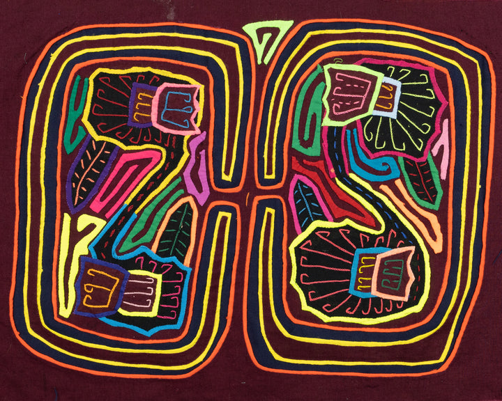 Fancy Swan Lake Mola, Wall Decor, Panama Mola, Latin American Art, Handmade Quilt, Wall Hanging, Mola Wall Art