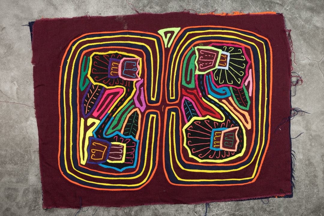 Fancy Swan Lake Mola, Wall Decor, Panama Mola, Latin American Art, Handmade Quilt, Wall Hanging, Mola Wall Art