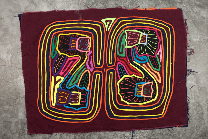 Fancy Swan Lake Mola, Wall Decor, Panama Mola, Latin American Art, Handmade Quilt, Wall Hanging, Mola Wall Art