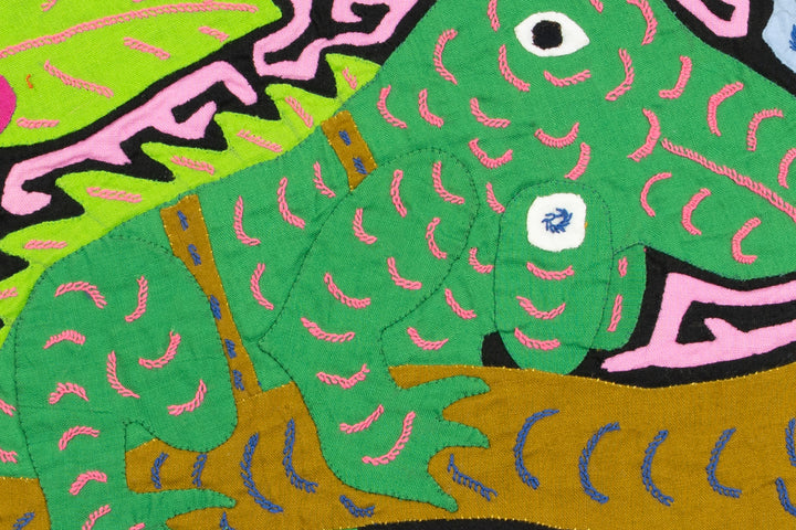 Pink and Green Iguana Parrot Mola