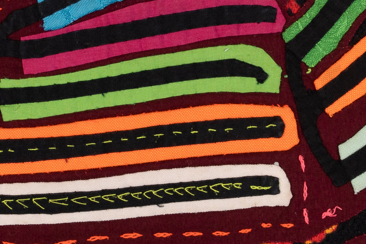 Red Robin Bird with Rainbow Wings Mola