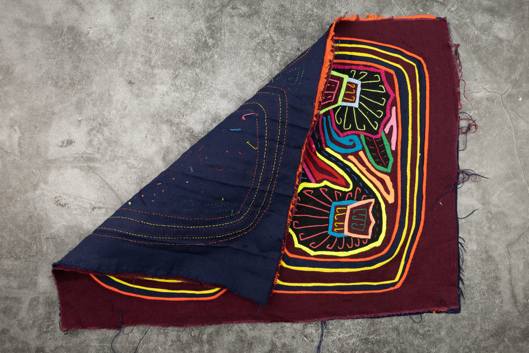 Fancy Swan Lake Mola, Wall Decor, Panama Mola, Latin American Art, Handmade Quilt, Wall Hanging, Mola Wall Art