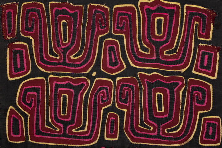 Vintage Black Purple Yellow Mola