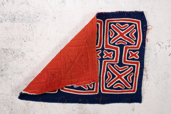 Red White Blue Squares Mola