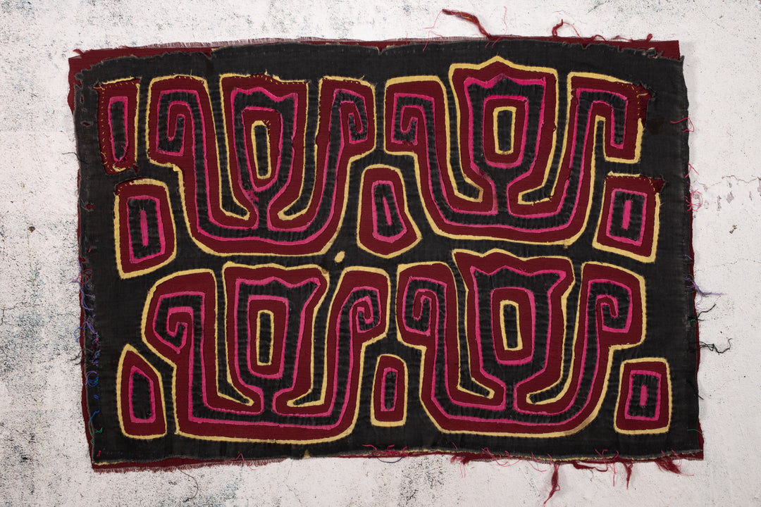 Vintage Black Purple Yellow Mola