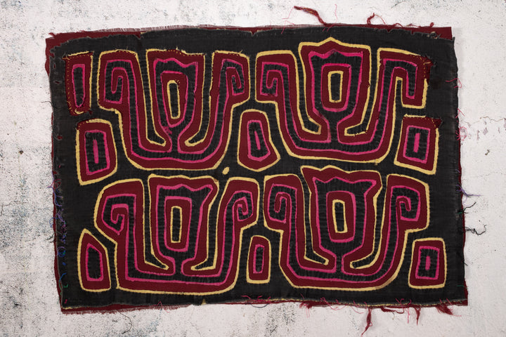 Vintage Black Purple Yellow Mola