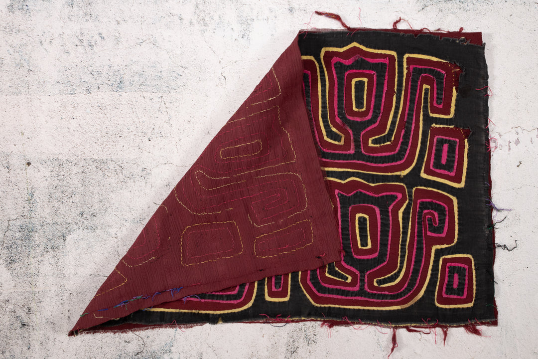 Vintage Black Purple Yellow Mola