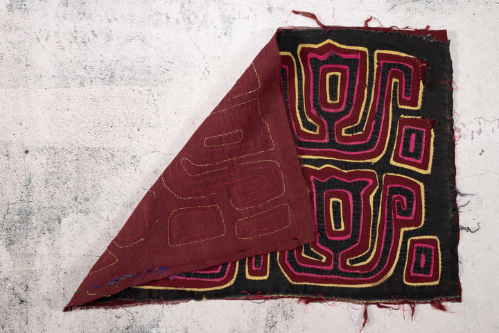 Vintage Black Purple Yellow Mola