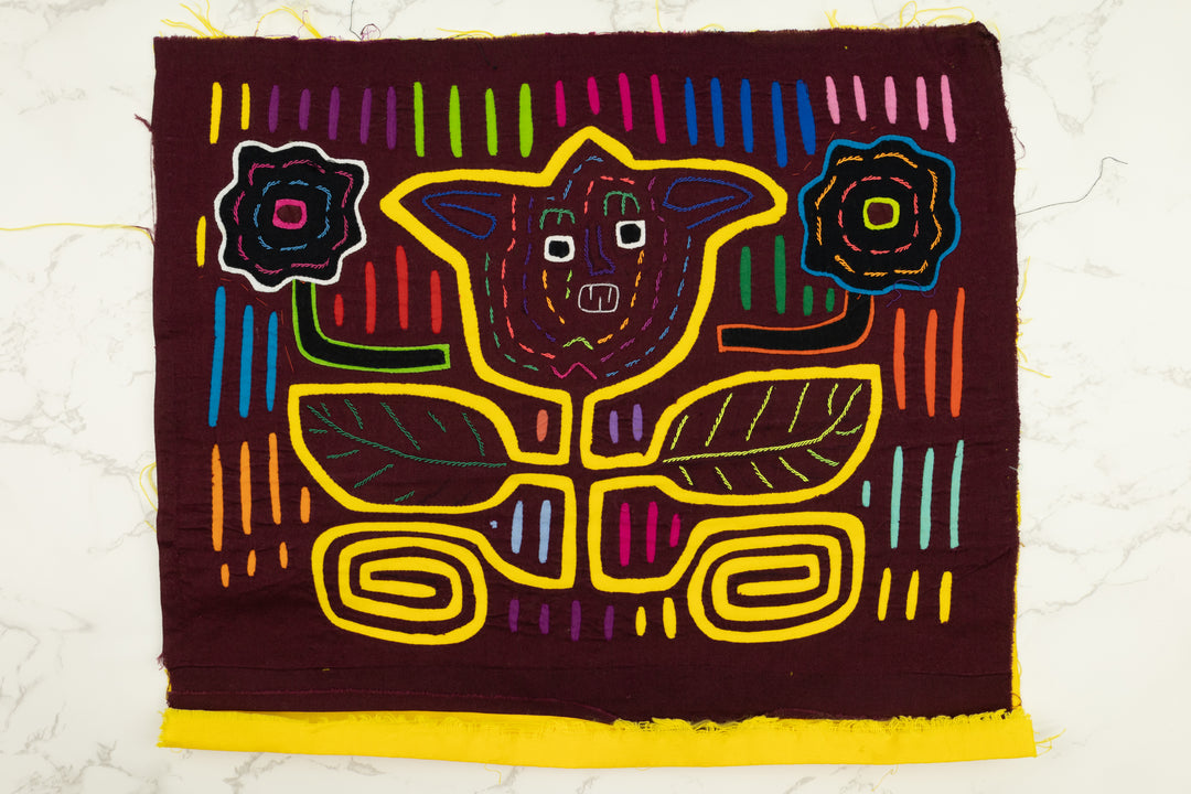 Smiling Tulip Flower Panama Mola