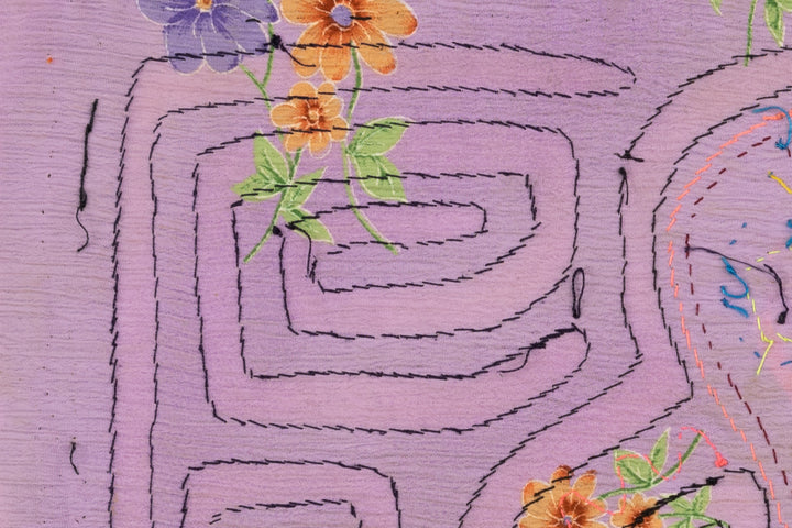 Vintage Purple Flower Background Material Mola