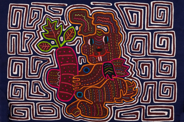 Bunny Rabbit with Carrot Panama Mola